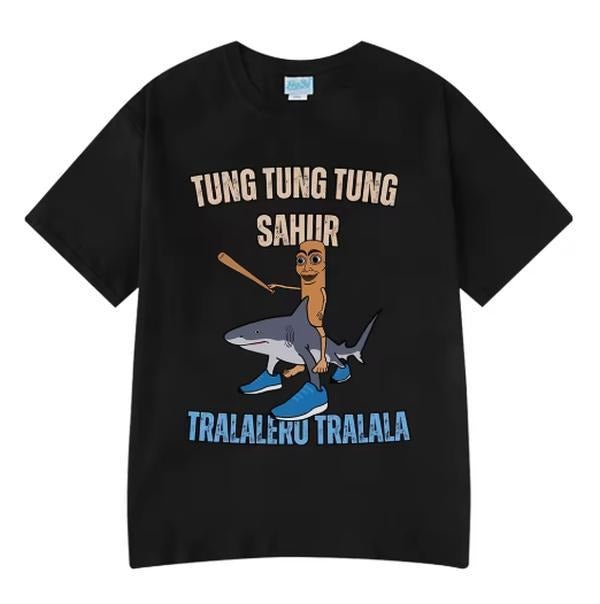 Italian Brainrot Tralalero Tralala Tung Tung Tung Sahur Funny Meme T-shirt Men Women Fashion Loose T Shirts 100% Cotton T-shirts, Gift for Mom, Menswear Top, women top, Gift For menswear