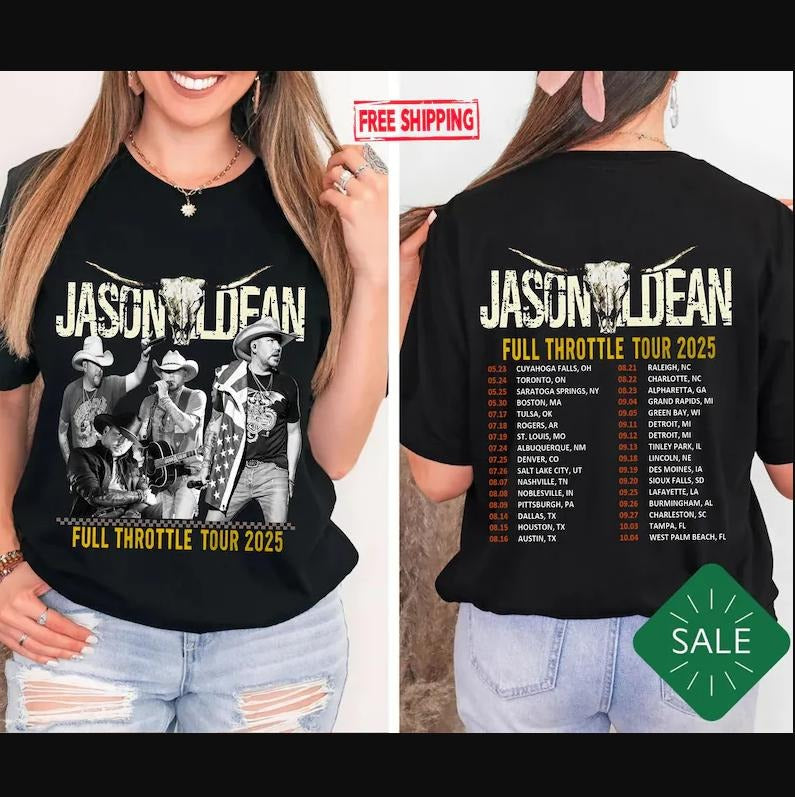 Jason Full Throttle 2025 Shirt, Country Music Concert Tee Fans Gift Country Music Shirt