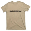 Jesus Is King Embossed Christian T-Shirt for Men - Simple Faith Design