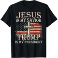Jesus Is My Savior Trump Is My President American Flag T-Shirt Made in USAstyle{n002}2
