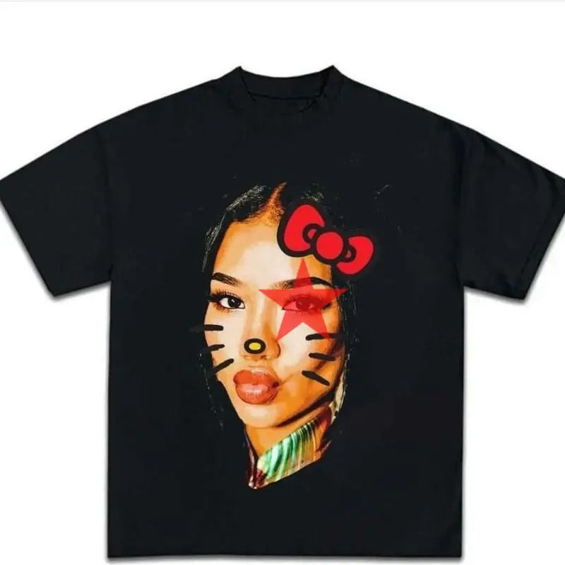 Jhene Kitty Red Big Face T-shirt, Rap Hip Hop Tee