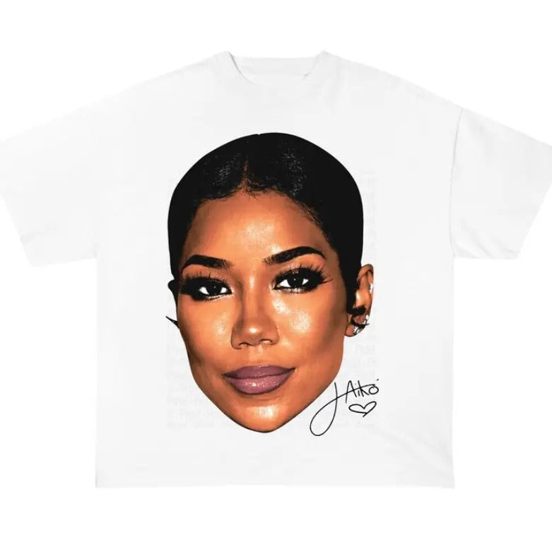 Jhenee Big Facee White Tee, Jhene T-Shirt