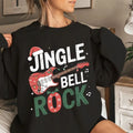 Jingle Bell Rock Christmas Theme Santa Hat Unisex Crewneck Sweater, Christmas Shirt for Men and Women