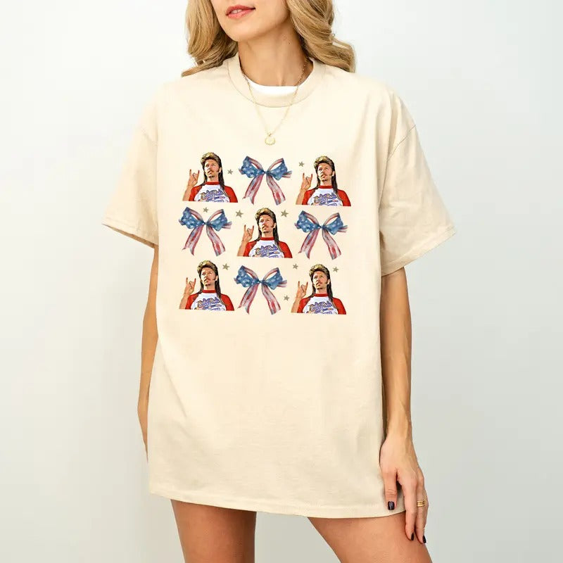 Joe Dirt America Bow Shirt, Joe Dirt 4th of July T-Shirt, Joe Dirt Coquette Shirt, 4th of July Shirt, Independence Day Gift, Coquette Bow Tee