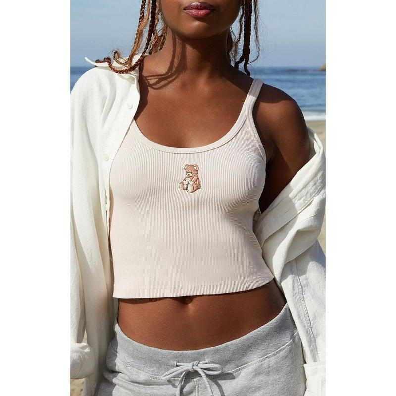 John Galt Women's Beyonca Teddy Cropped Tank Top - Multicolor