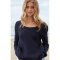 John Galt Women's Blue Off-The-Shoulder Sweater