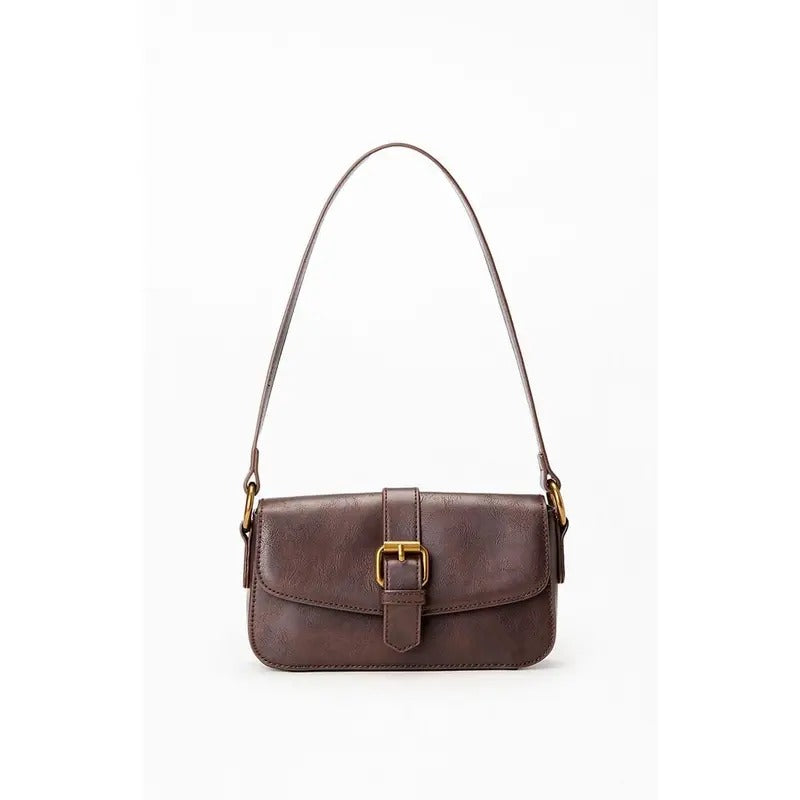 John Galt Women's Brown Buckle Shoulder Bagstyle{n002}2
