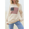 John Galt Women's Nico American Flag Crew Neck Sweater