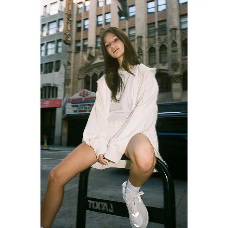 John Galt Women's Off White Full Zip Hoodie