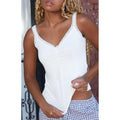 John Galt Women's White Archie Lace Tank Top