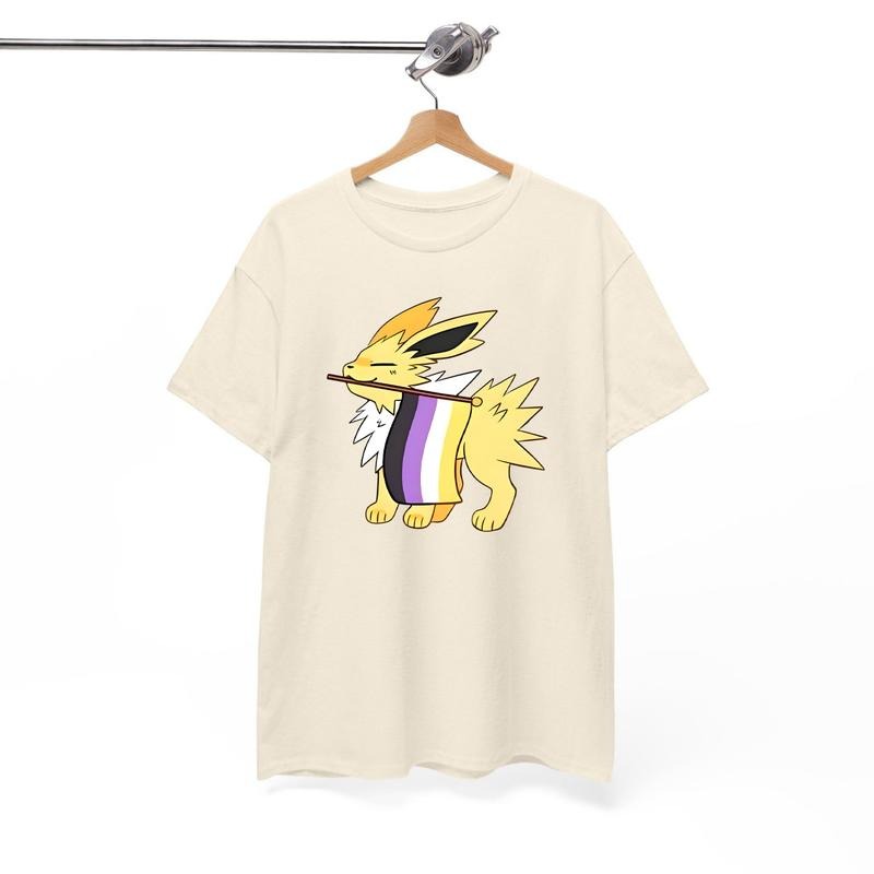 Jolteon Nonbinary Pride Flag Tee, Nonbinary Jolteon Shirt, "LGBTQ+ Jolteon Nonbinary Pride T-Shirt, LGBT Shirt, Pride Month, Love Is Love