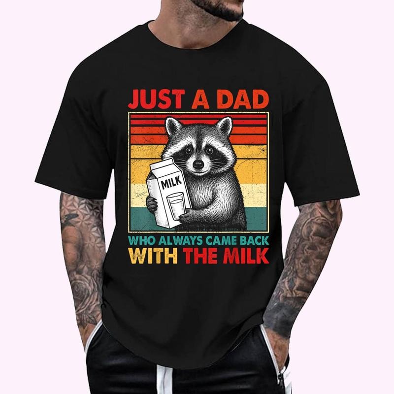 Just A Dad Who Always Came Back fathers day Mens Retro Funny T-Shirt | Unisex Cotton Tee, Top Menswear