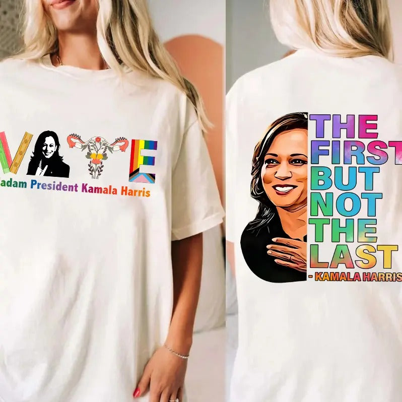 Kamala Madam President Two Sided  Shirt, Kamala Harris 2024, Kamala Rally T-Shirt, Vote Tee, Women's Rights Shirt, Elections 2024 Shirt