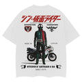 Kamen Rider "Rider No. 2" Heavyweight Vintage Tee 100% Cotton OVERSIZED Anime T-shirt Menswear Top Casual Streetwear White Crewneck Softshell Turtle Tshirt