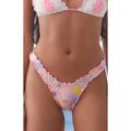 Kulani Kinis Women's Sunset Ruffle High Cut Thong Bikini Bottom