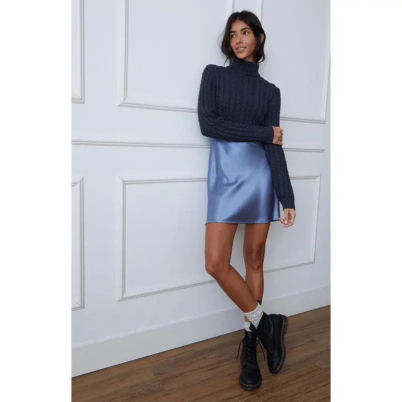 LA Hearts Women's Bailey Cable Knit Cropped Sweater