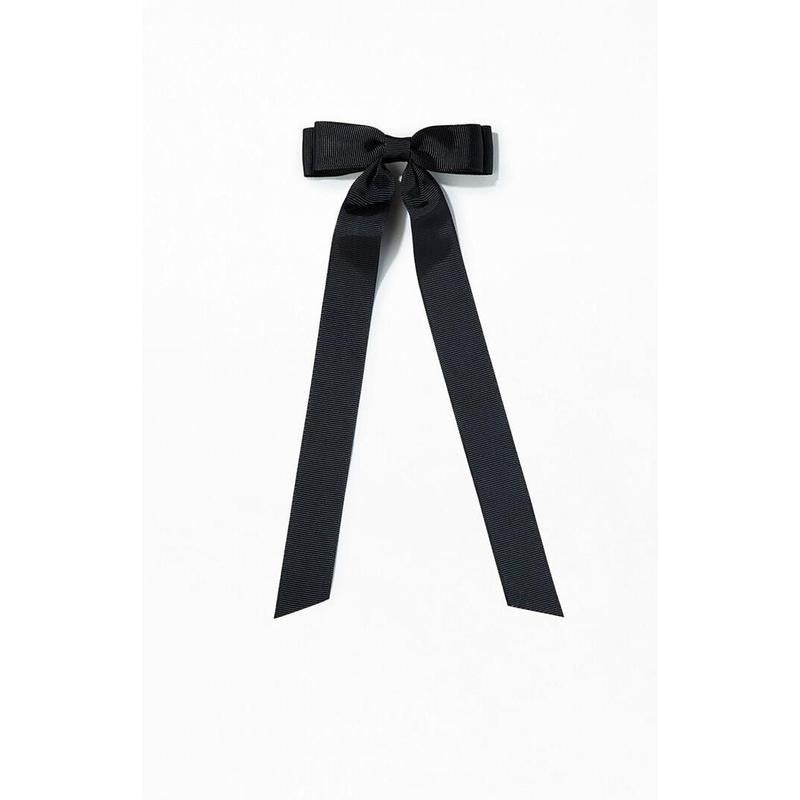 LA Hearts Women's Black Ribbed Double Loop Bow Barrette