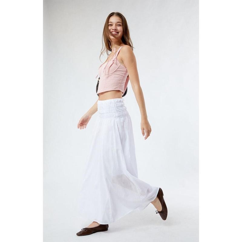 LA Hearts Women's Cotton Tiered Maxi Skirt - Multicolor