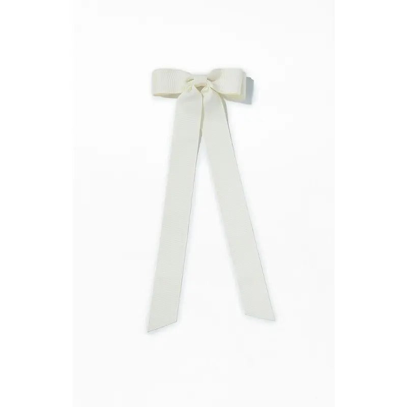 LA Hearts Women's Cream Ribbed Double Loop Bow Barrette