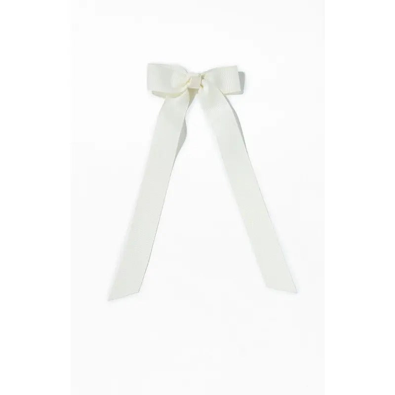 LA Hearts Women's Cream Ribbed Single Loop Bow Barrette