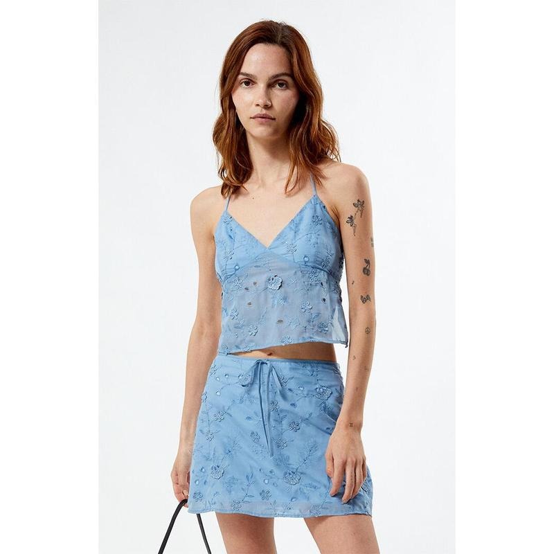 LA Hearts Women's Eyelet Mini Skirt - Multicolor