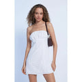 LA Hearts Women's Eyelet Strapless Mini Dress