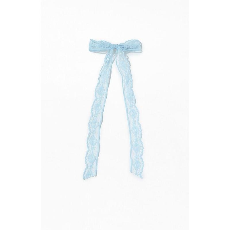 LA Hearts Women's Light Blue Lace Bow Barrette