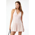 LA Hearts Women's Linen Drop Waist Halter Mini Dress