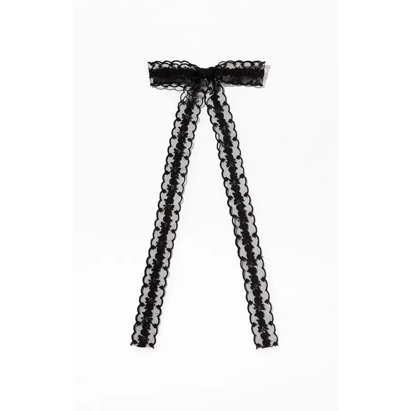 LA Hearts Women's Rosette Scalloped Bow Bar Hair Clip