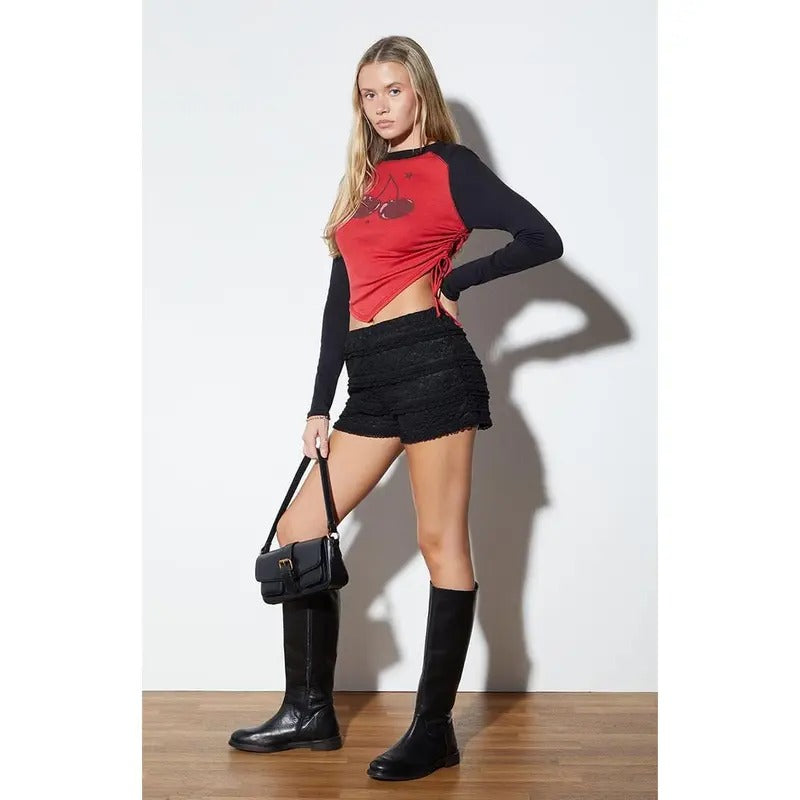 PS / LA Women's Cherry Long Sleeve Raglan T-Shirt