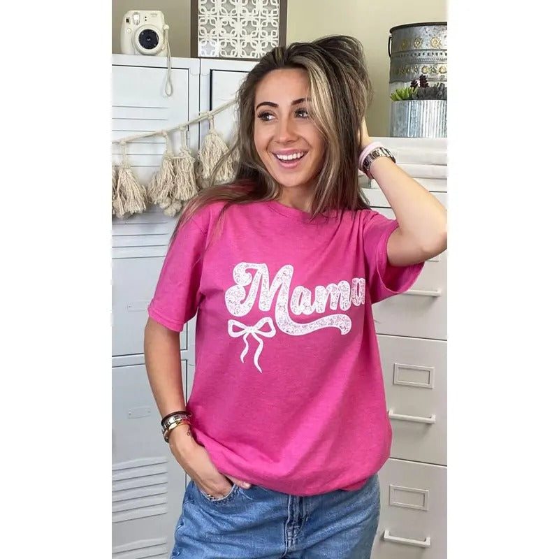 Lace Mama Bow Graphic T-Shirt
