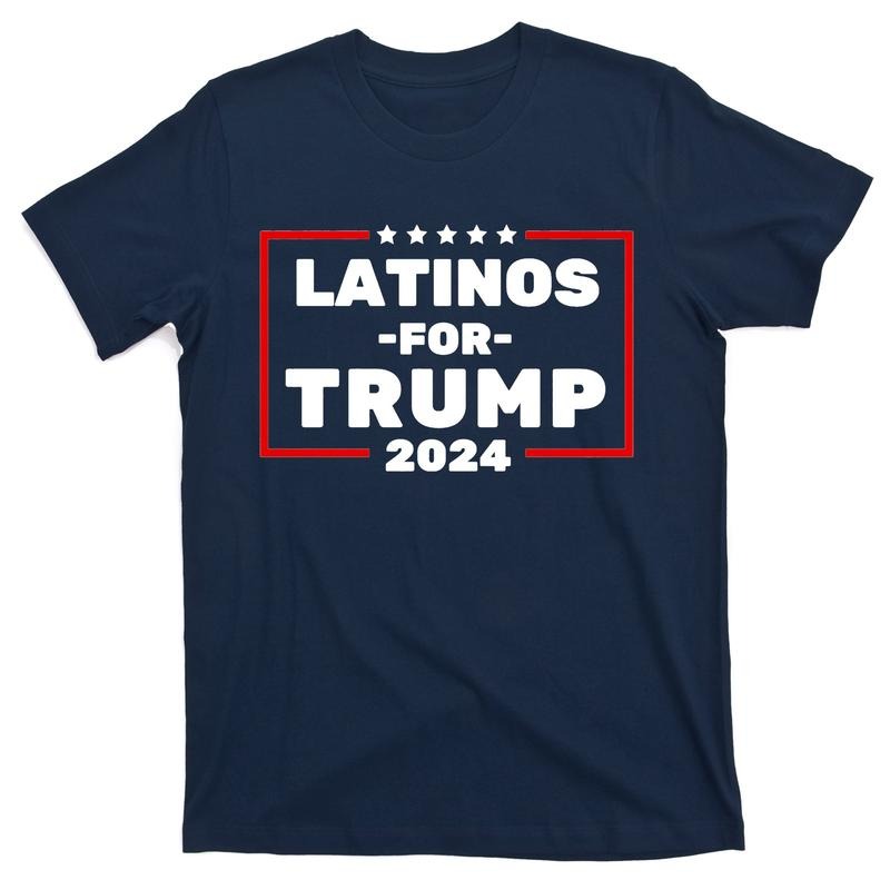 Latinos For Trump 2024 Usa Proud Latino T-Shirt Shortsleeve Menswear Top Tshirt Round Neck