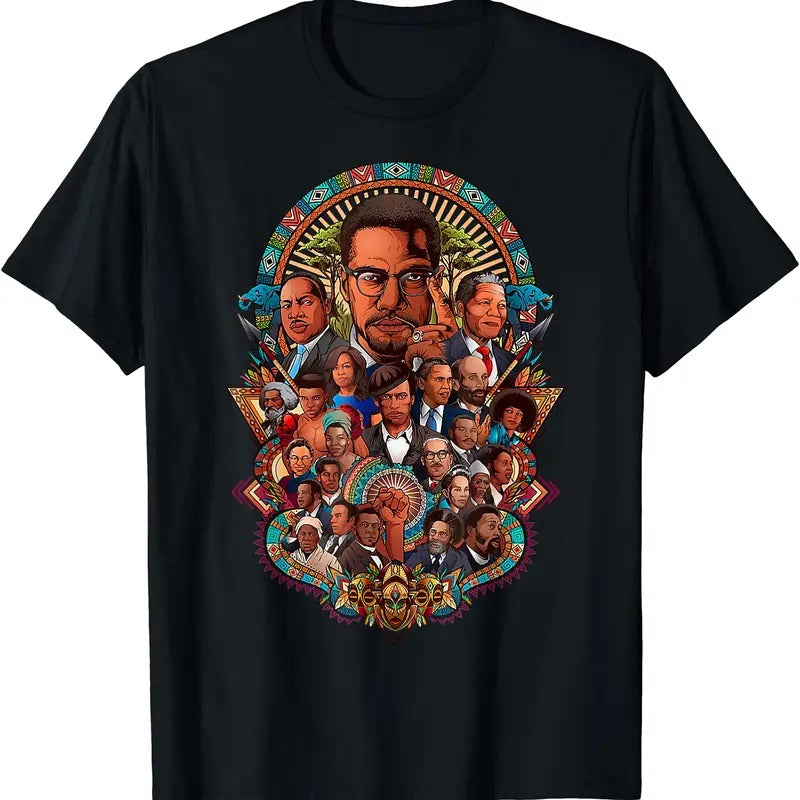 Leaders Collage Inspirational Black History African Pride T-Shirt | Unisex cotton tee Gifts, Crewneck