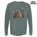 Leopard Christmas Trees Long Sleeve Comfort Colors T-Shirt
