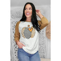 Leopard Stripe Pumpkin Raglan