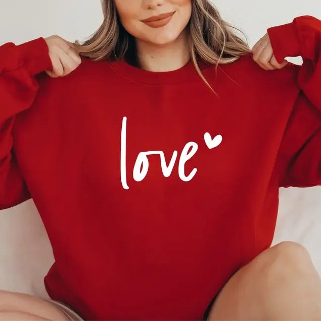 Love Heart Sweatshirt - Hoodie, Valentines Day Shirt, Women's Sweatshirt, Couple Sweatshirt, Gift For Her, Love Hoodie