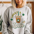 Lucky Latte Sweatshirt St Patricks Day Lucky Latte Pullover St. Patricks Sweatshirt Coffee Lovers Pullover Clover  Womens Sweatshirt Casual Cotton