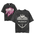 Machine Gun Kelly Munich Game 2025 Graphic Tee, Pink Flame Graphic Football Shirt, Unisex Streetwear Sports Top