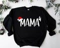Mama 4 Christmas Sweatshirt, Pregnancy Announcement Xmas Hoodie, Cute Mom Of Four Winter Holiday Gift Sweater, Fourth Baby Reveal Mother Christmas Sweater.