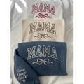 Mama Personalized Embroidered Sweater with child names on the sleeves