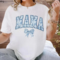 Mama T-Shirt, Mothers Day Gift, Girly Aesthetic Gift For Mom, Cute Mom T-Shirt, Bow T-Shirt, Chinoiserie T-Shirt