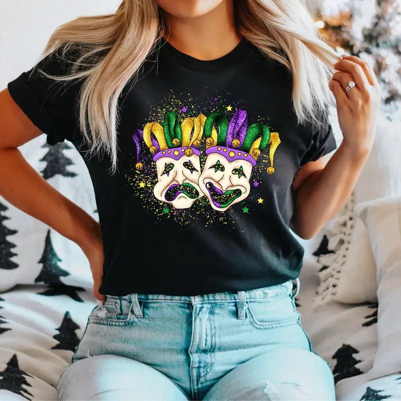 Mardi Gras Mask T-Shirt, Mardi Gras Carnival Shirt, Mardi Gras Festival Tee, Mardi Gras Gift Tee, Mardi Gras Celebration Shirt, Mardi Gras Day T-Shirt.