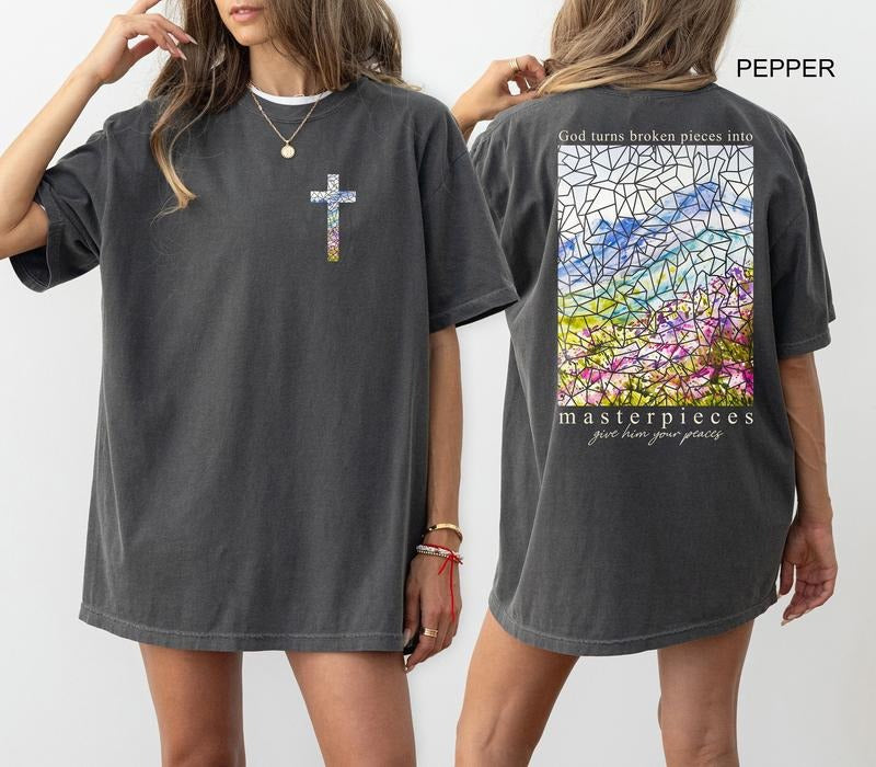 Masterpieces Christian T-shirt, Bible Verse Shirt, Cross Outfit, Faith Clothing, Jesus Lover Tee, Christian Church Tee Gifts