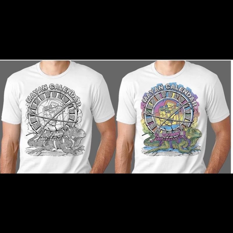 Mayan calendar changing colors White Cotton