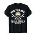 Mechanic Flying Tool wrench Funny Car Car Garage Man Dad T-shirt- 220g made in usa