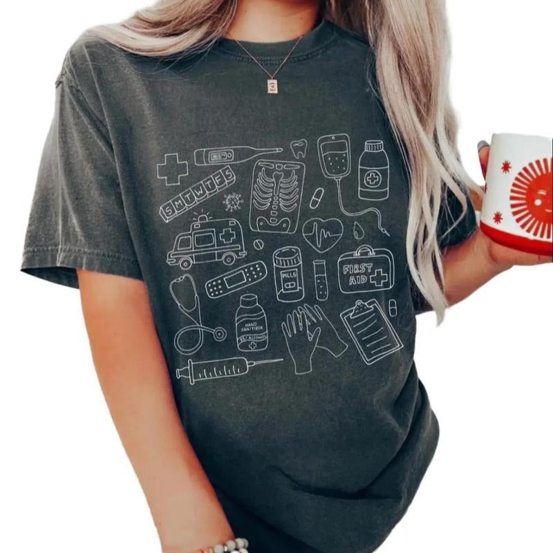 Medical Doodles T-Shirt for Nurses