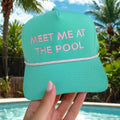 'Meet Me at the Pool' Embroidered Snapback Rope Hat