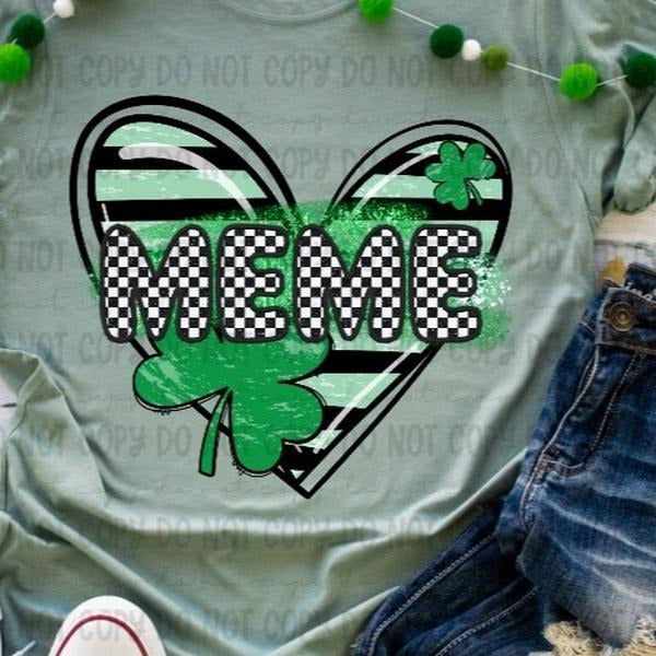 Meme Clover Heart DTF Transfers - THIS IS NOT A SHIRT