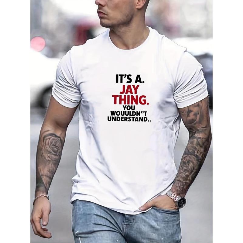 Men's 'IT's A JAY THING' Graphic Tee - Casual Cotton Crew Neck T-Shirt for Summer, Breathable & Soft Made in USA