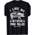Men's BBQ Grilling Humor Graphic Tee - Breathable Cotton, Short Sleeve, Crew Neck T-Shirt | Casual Summer Wear with Unique Pig Print Design | Machine Washable made in usa
